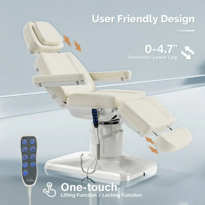 OmySalon 73in Multi-function 120° Rotation Electric Remote One-touch Operate 3 Motors Facial Massage Bed - A1701G59000640