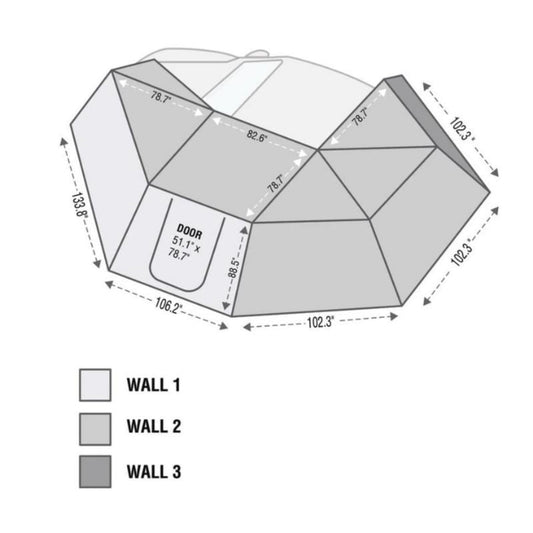 Overland Vehicle Systems Nomadic 270 Awning With Walls