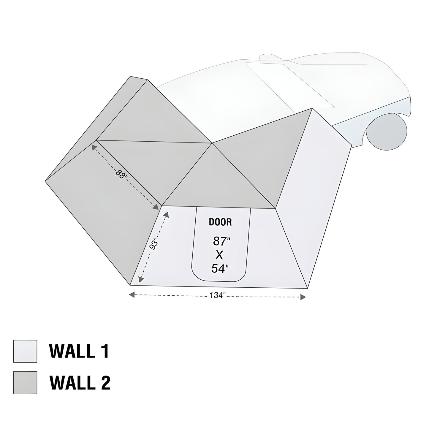 Overland Vehicle Systems Nomadic LT 270 Awning With Walls - 19579907