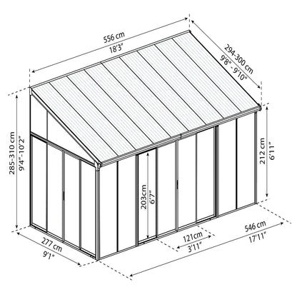 Palram Canopia | SanRemo 10x18 ft Patio Enclosure Gray/Clear - HG9065