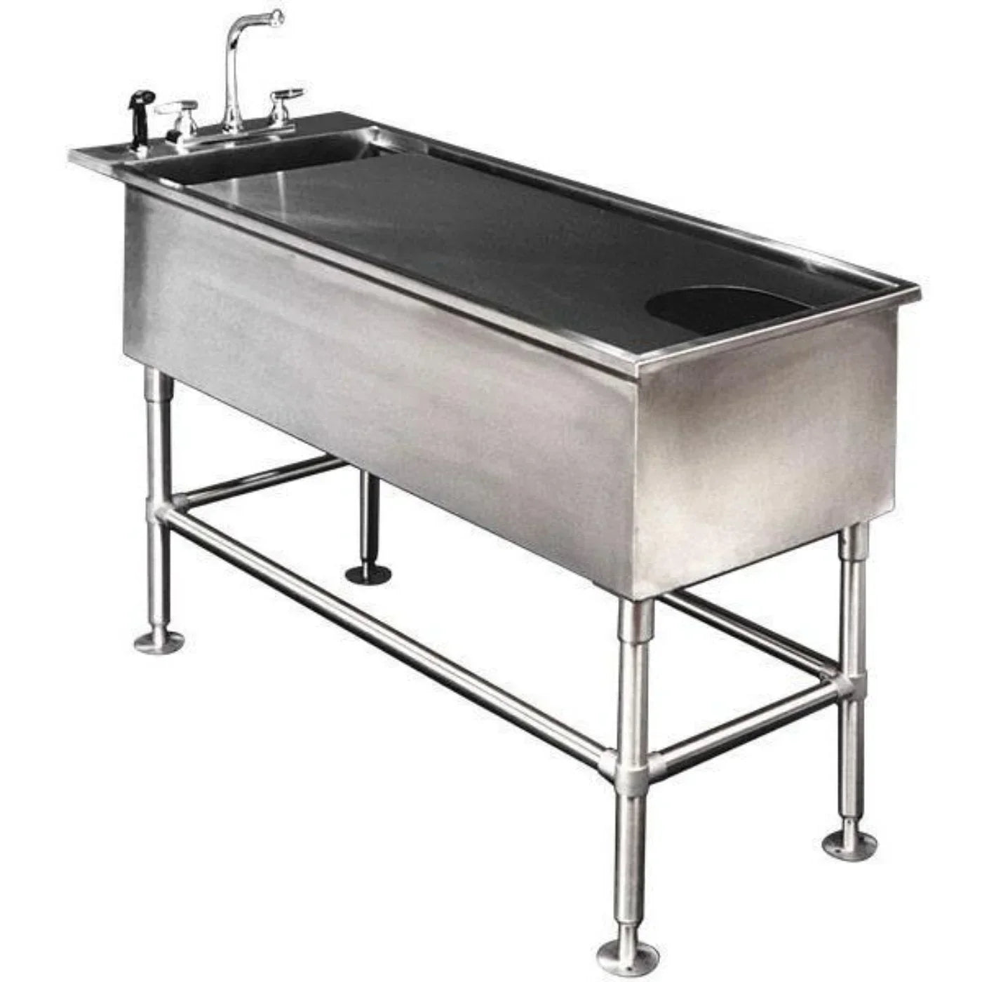 PETLIFT All Stainless Steel Single Level Veterinary Wet Table - PL-TW4L-910-60