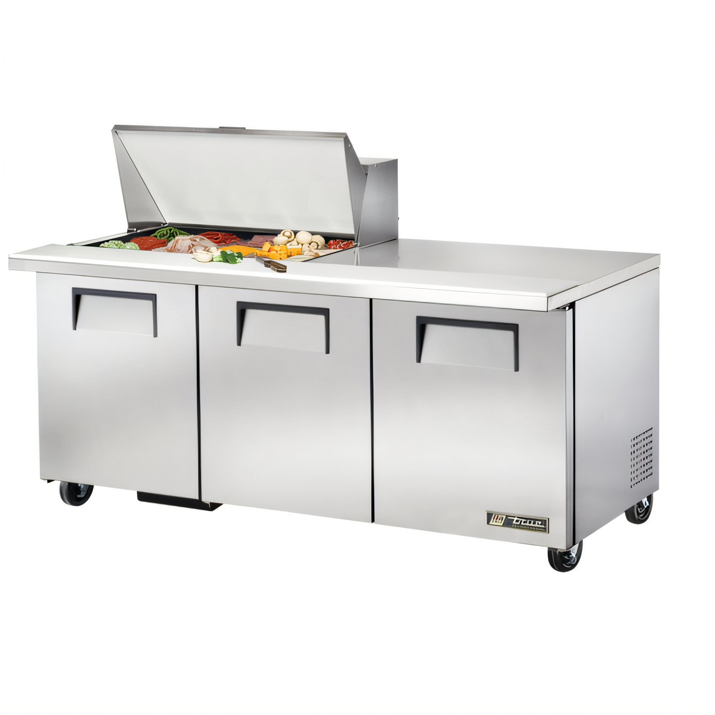 True Mfg General Foodservice Refrigerated Prep Tables - TSSU-72-15M-B-HC