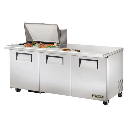 True Mfg General Foodservice Refrigerated Prep Tables - TSSU-72-12M-B-HC