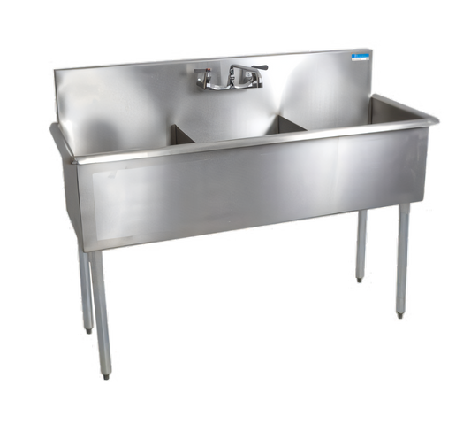 BK Resources BK8BS-3-1821-12 Compartment Sinks - BK8BS-3-1821-12