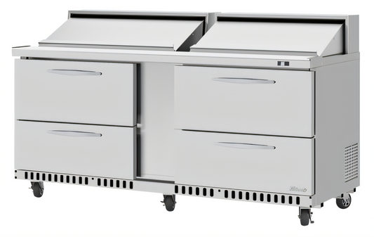 Turbo Air PRO Refrigerated Prep Tables - PST-72-D4-FB-N