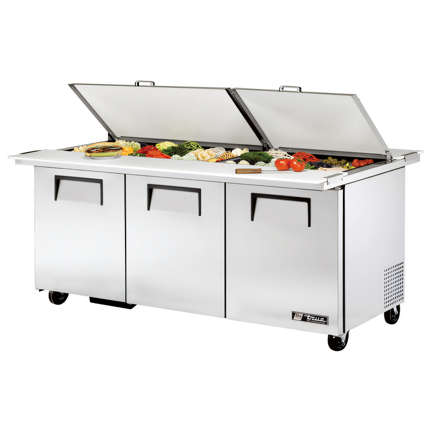 True Mfg General Foodservice Refrigerated Prep Tables - TSSU-72-30M-B-DS-ST-HC