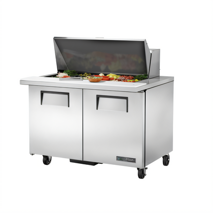 True Mfg General Foodservice Refrigerated Prep Tables - TSSU-48-18M-B-HC