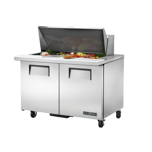 True Mfg General Foodservice Refrigerated Prep Tables - TSSU-48-18M-B-HC