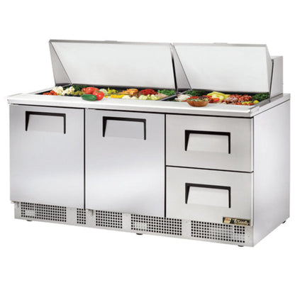 True Mfg. - General Foodservice  Refrigerated Prep Tables - TFP-72-30M-D-2