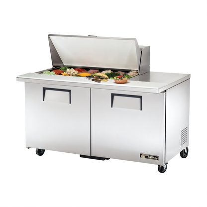 True Mfg General Foodservice Refrigerated Prep Tables - TSSU-60-18M-B-HC