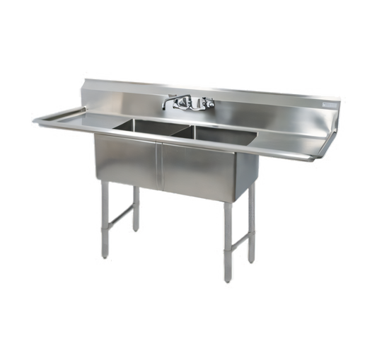 BK Resources BKS-2-18-12-18T Compartment Sinks - BKS-2-18-12-18T