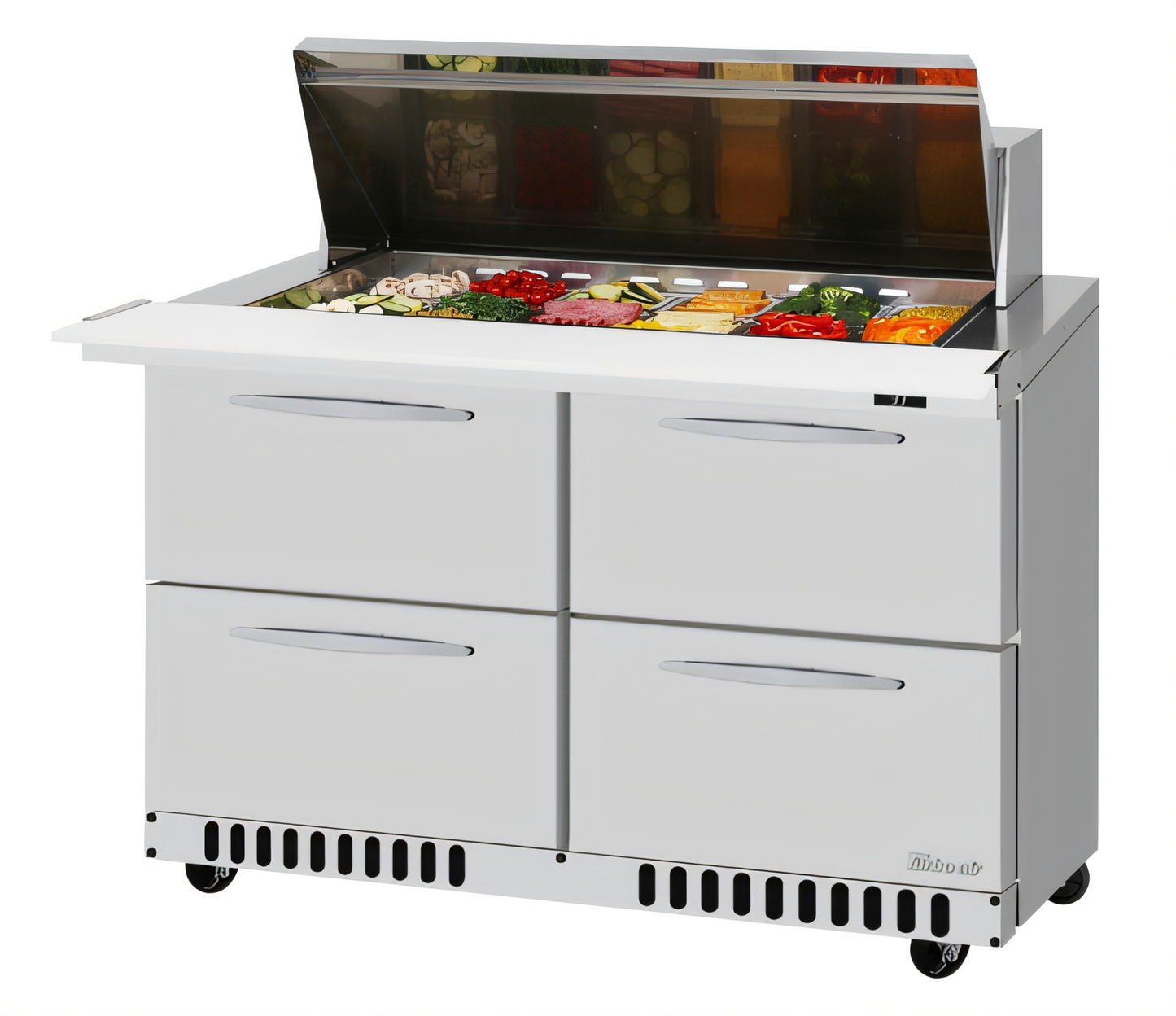Turbo Air PST-48-18-D4-FB-N PRO Refrigerated Prep Tables - PST-48-18-D4-FB-N