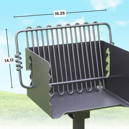 Pilot Rock CBP-135 Park Style Outdoor BBQ Charcoal Grill with Swivel, 3 Pack - 415878