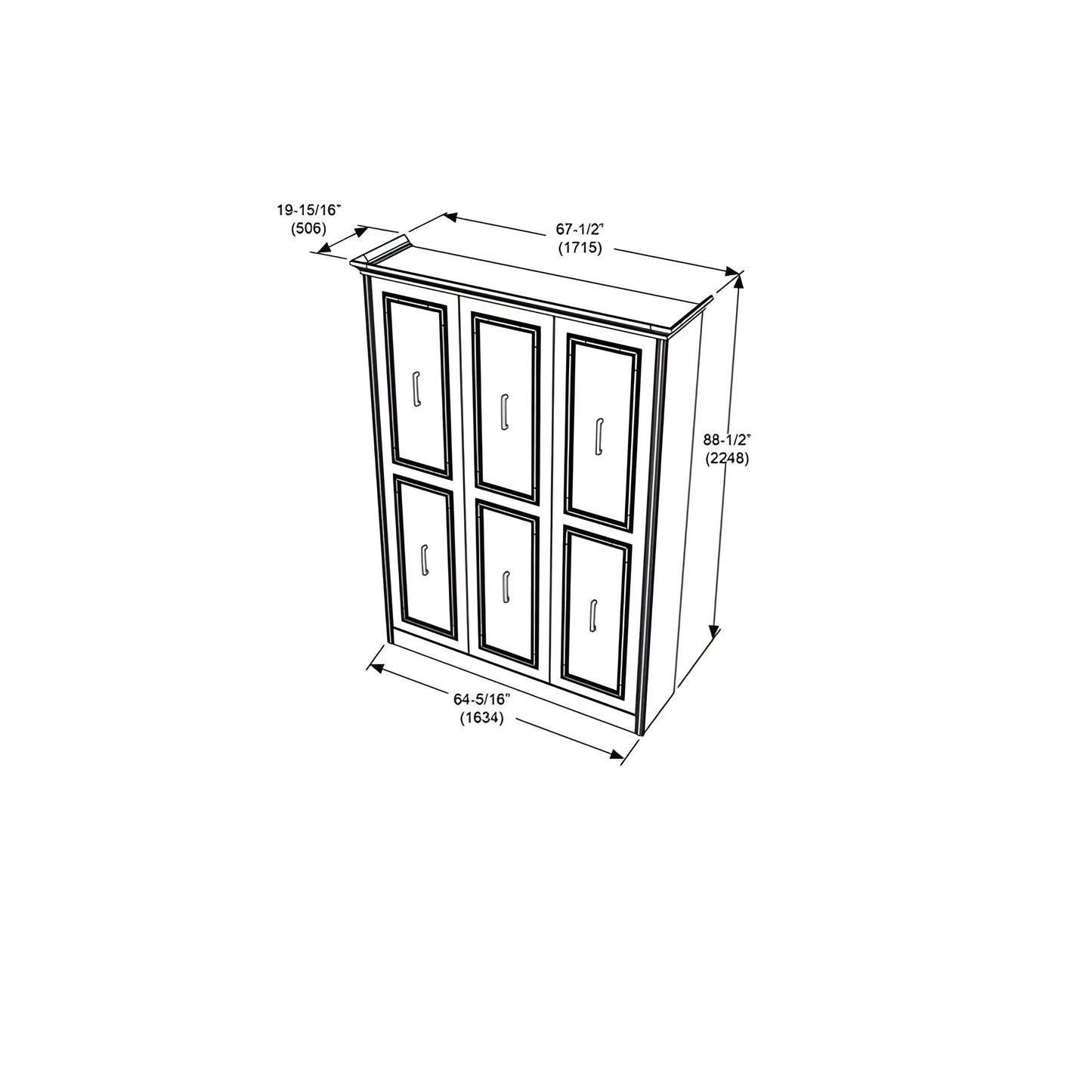 Queen Murphy Bed, Vertical, White by Leto Muro