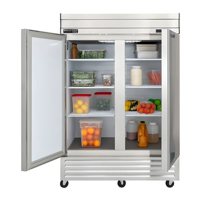Maxx Cold V-Series 2 Door Reach-In Refrigerator, Bottom Mount, in Stainless Steel - MVR-49FDHC