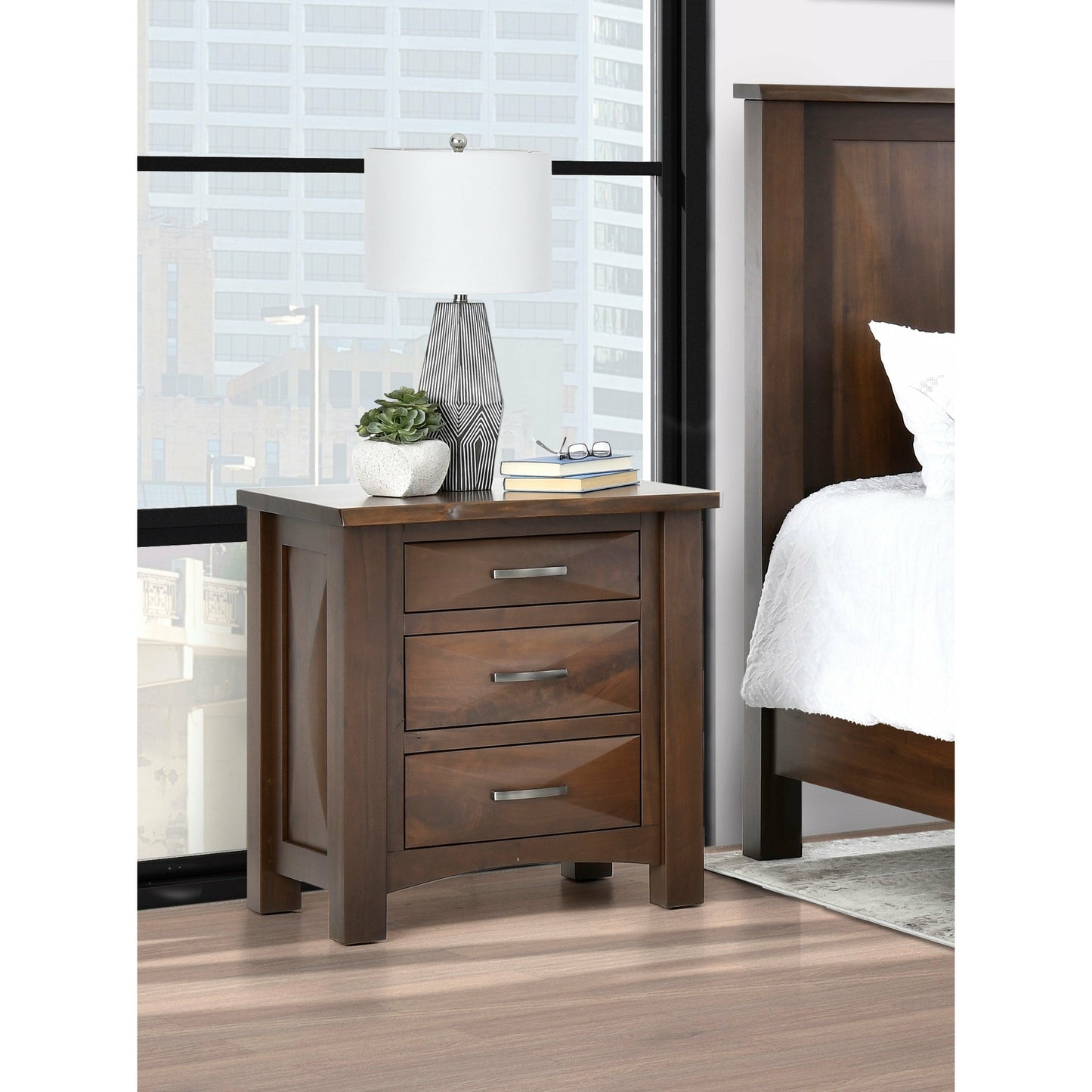 QW Amish Atley Live Edge Nightstand - 857W-ATL-111-LE-NS
