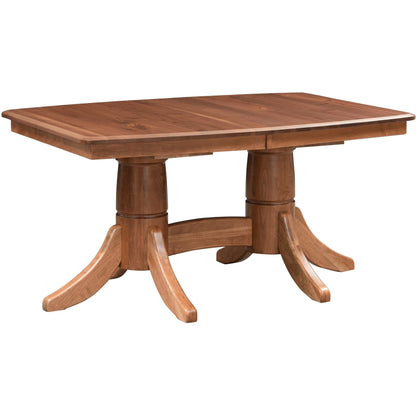 QW Amish Aurora Double Pedestal Table - 118K-CLASSIC-SHAKER-DBL