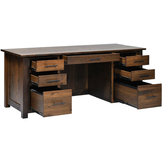 QW Amish Bozeman Reclaimed 72" Executive Desk - 857W-1401