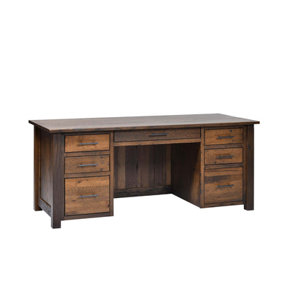 QW Amish Bozeman Reclaimed 72" Executive Desk - 857W-1401