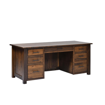 QW Amish Bozeman Reclaimed 72" Executive Desk - 857W-1401