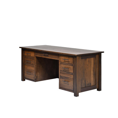 QW Amish Bozeman Reclaimed 72" Executive Desk - 857W-1401