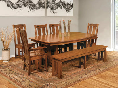 QW Amish Colebrook 6pc Set - 235P-COLEBROOK-TABLE,BENCH;187H-SIDE,ARM