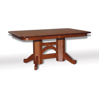 QW Amish J-Arch Double Pedestal Table - 614S-JARCHDBL