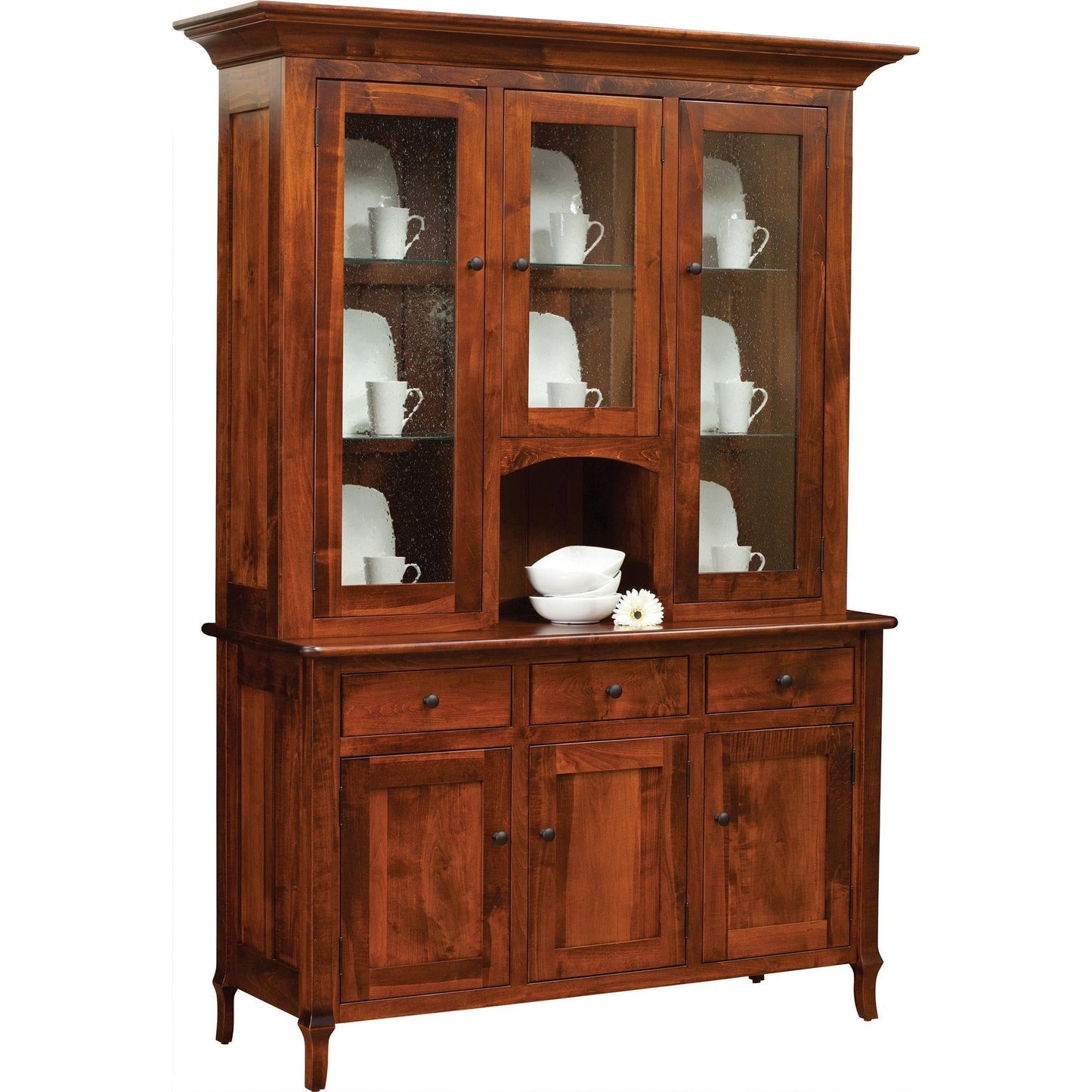 QW Amish Jacob Martin 3 Door Hutch & Buffet - 747O-G10-33C