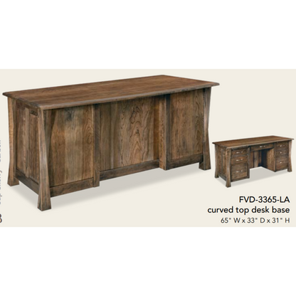 QW Amish Lexington Arc Executive Desk - 639V-FVD-3365-LA