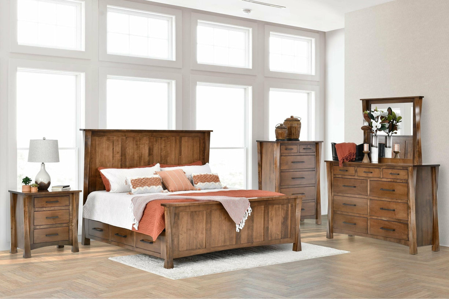 QW Amish Lexington Twist 5pc Set w/ Storage Bed