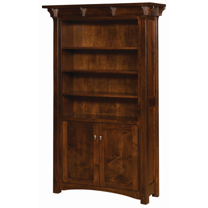 QW Amish Manitoba Bookcase with Doors - 126N-MAB-3972-D