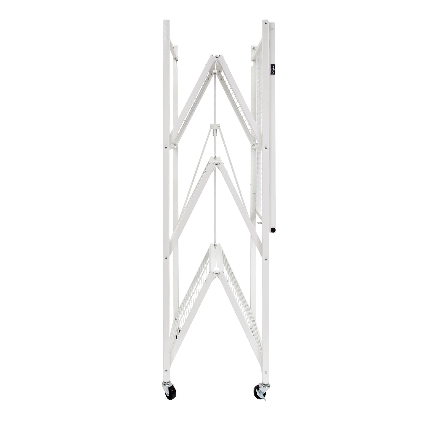 Origami 3-Pack R5-06W 4-Wheel 4-Shelf Folding Steel Wire Shelving Storage, White - 415204