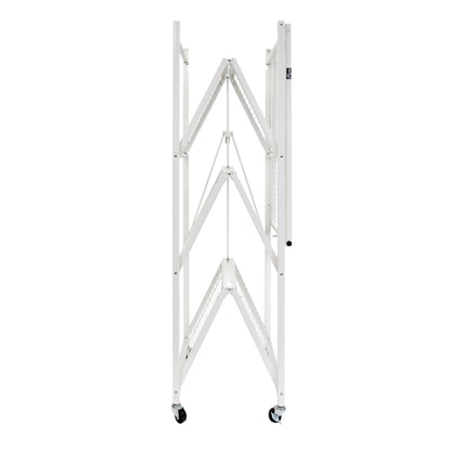 Origami 3-Pack R5-06W 4-Wheel 4-Shelf Folding Steel Wire Shelving Storage, White - 415204