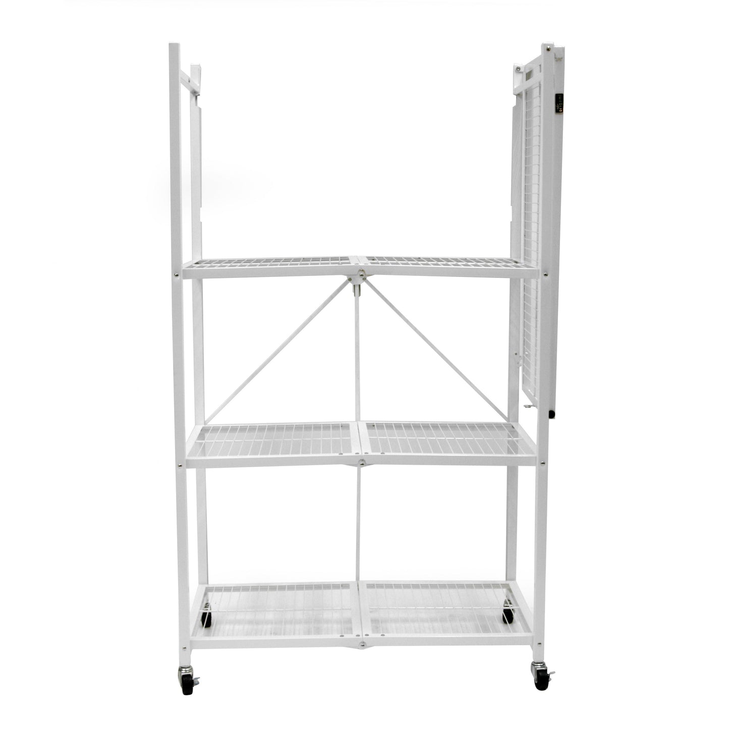 Origami 3-Pack R5-06W 4-Wheel 4-Shelf Folding Steel Wire Shelving Storage, White - 415204
