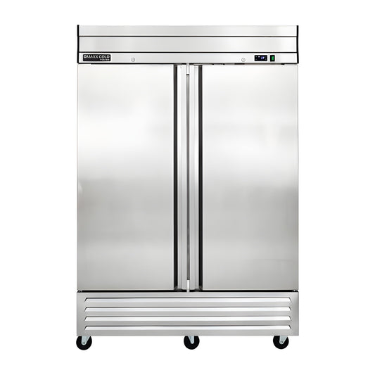 Maxx Cold V-Series 2 Door Reach-In Refrigerator, Bottom Mount, in Stainless Steel - - MVR-49FDHC