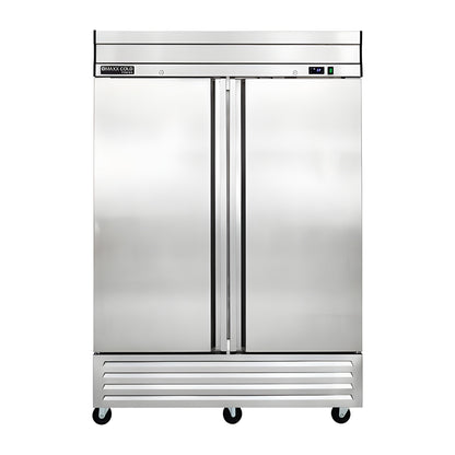 Maxx Cold V-Series 2 Door Reach-In Refrigerator, Bottom Mount, in Stainless Steel - MVR-49FDHC