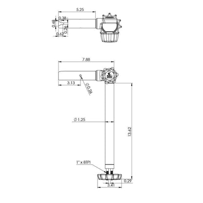 TACO Marine Adjustable Rod Holder Mount for SHADEFIN - T10-3000-6