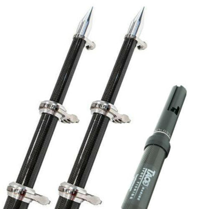Taco Marine PAIR 24' Carbon Fiber Tele-Outrigger Poles, TWIST & LOCK - OT-4240CF-HD
