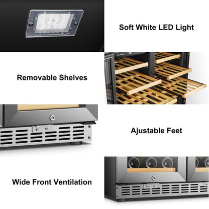 Lanbo Sinoartizan 62 Bottles Dual Door Stainless Steel Wine Coolers - ST-66D