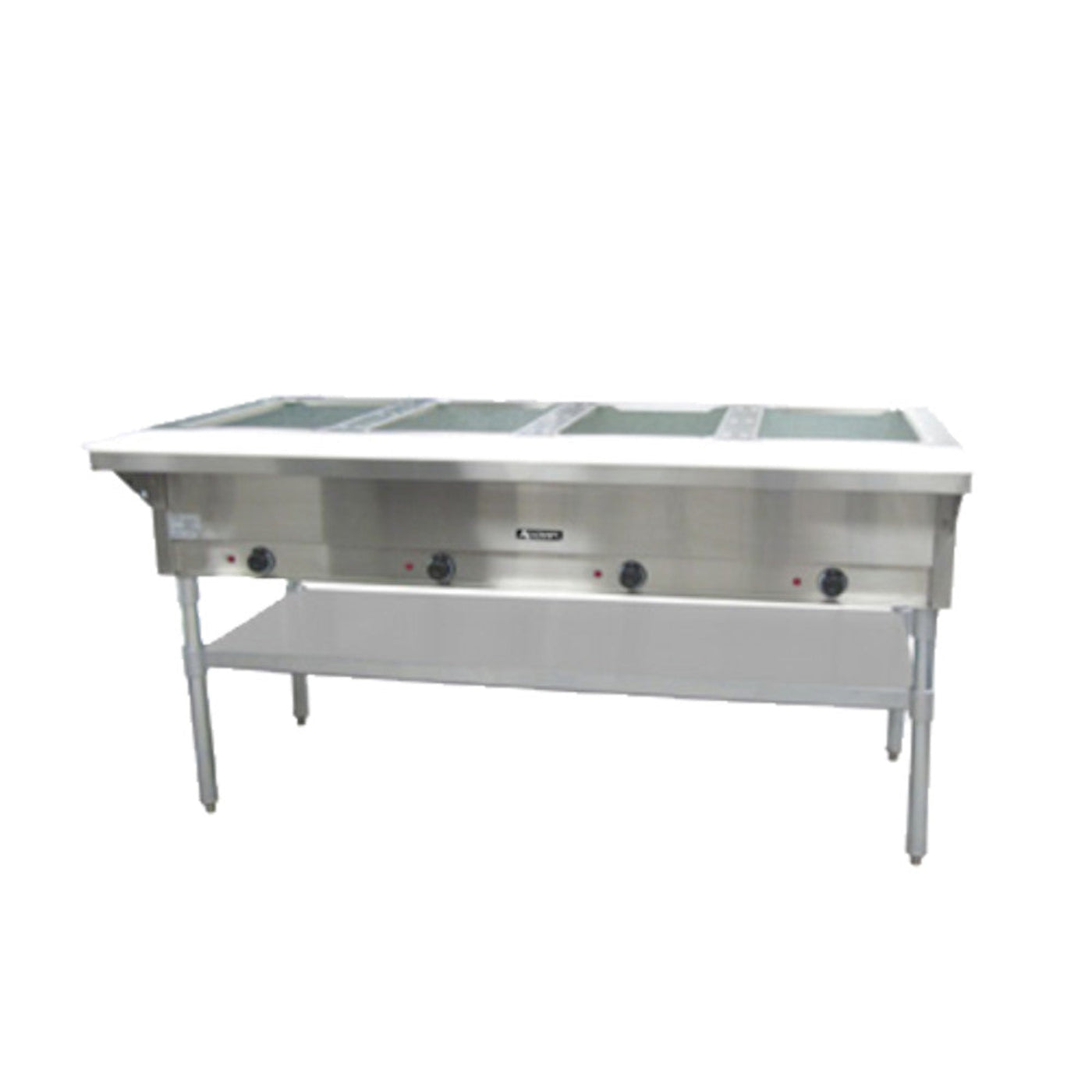 Adcraft ST-240/4 Four Well Electric Steam Table with Stainless Steel Undershelf - 3000 Watts - 208-240V