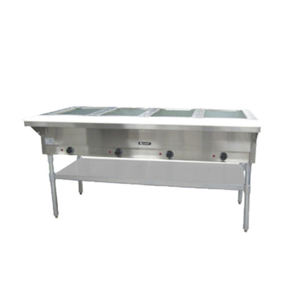 Adcraft ST-240/4 Four Well Electric Steam Table with Stainless Steel Undershelf - 3000 Watts - 208-240V