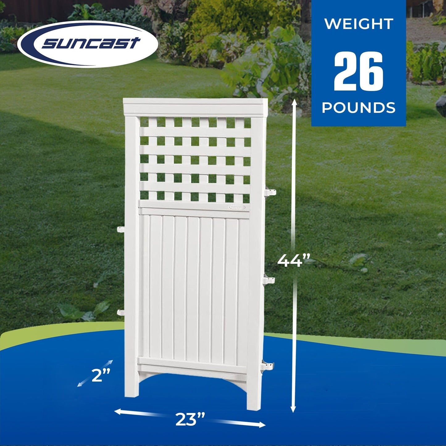 Suncast Outdoor Garden Yard 4 Panel Screen Enclosure Gated Fence, White (5 Pack) - 173090