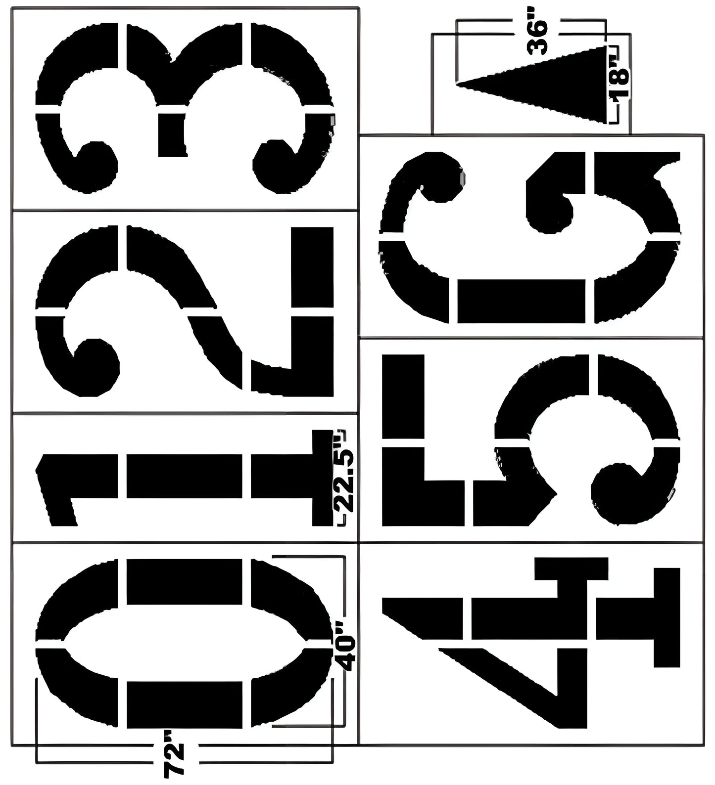 Trigon Sports 6 ft. Football Marking Kit - 0.125 in. Polyethylene Stencil - FMK6M