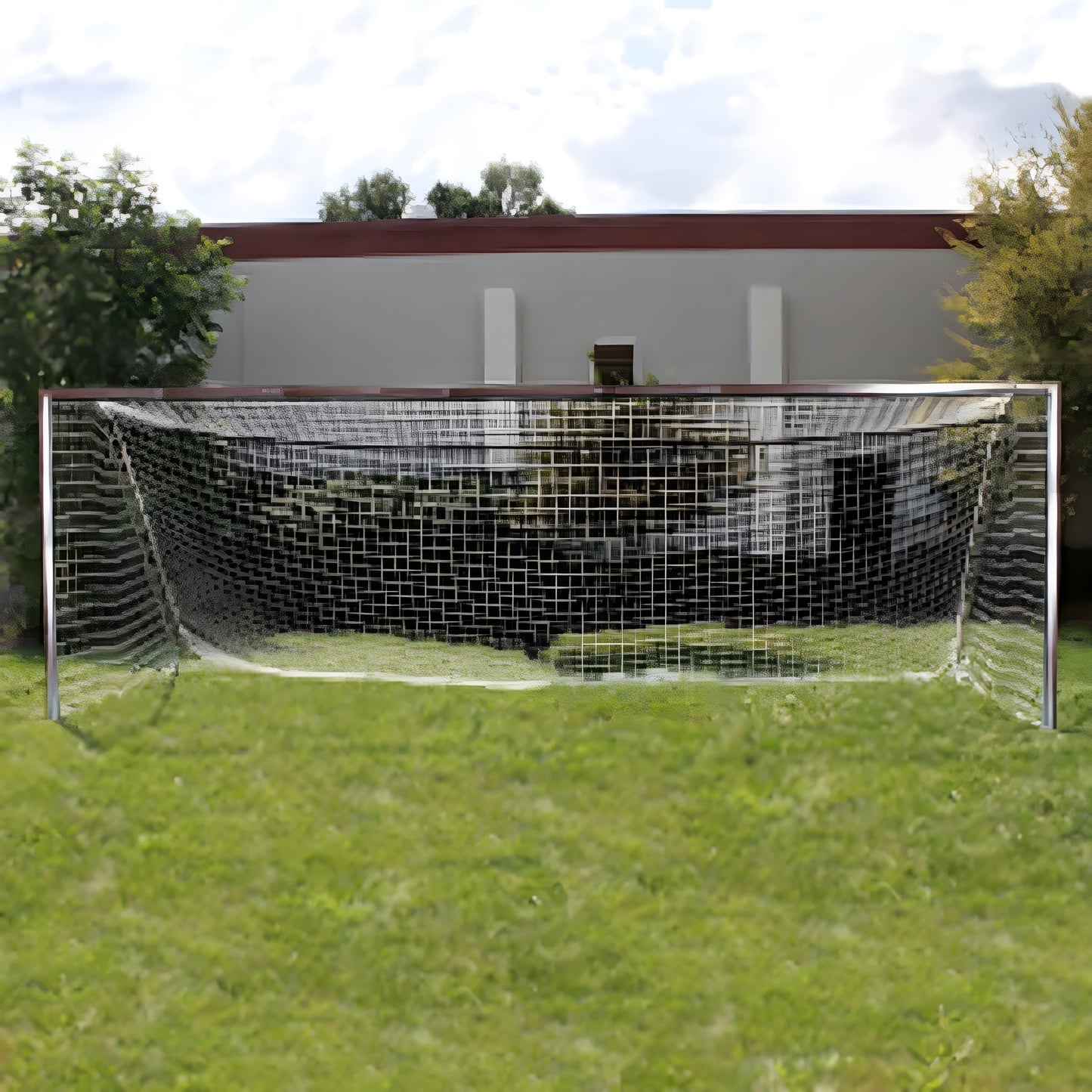 Trigon Sports Soccer Goal 6 x 18 ft. Portable & Round Natural with Net - SG3618N