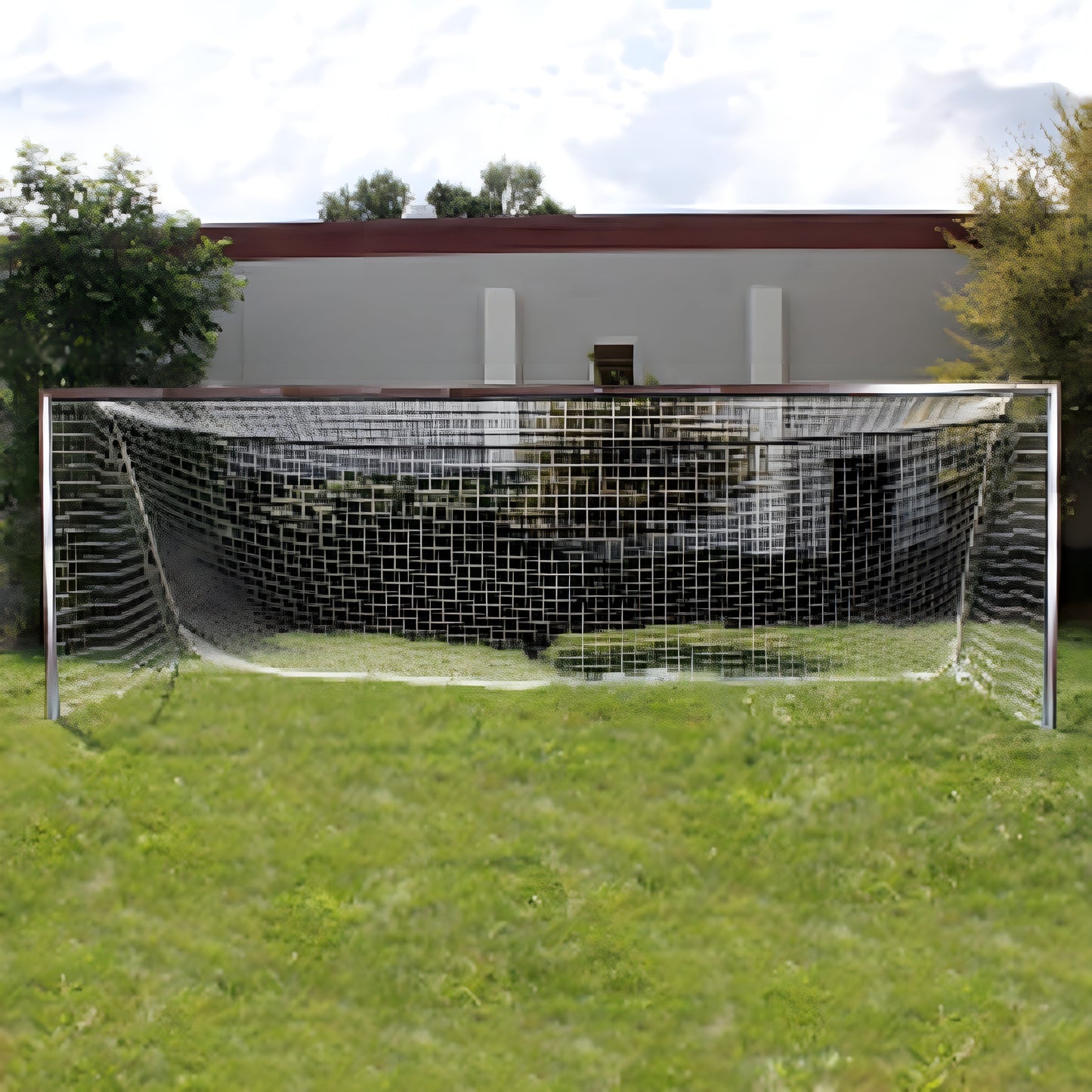 Trigon Sports Soccer Goal 6 x 18 ft. Portable & Round Natural with Net - SG3618N