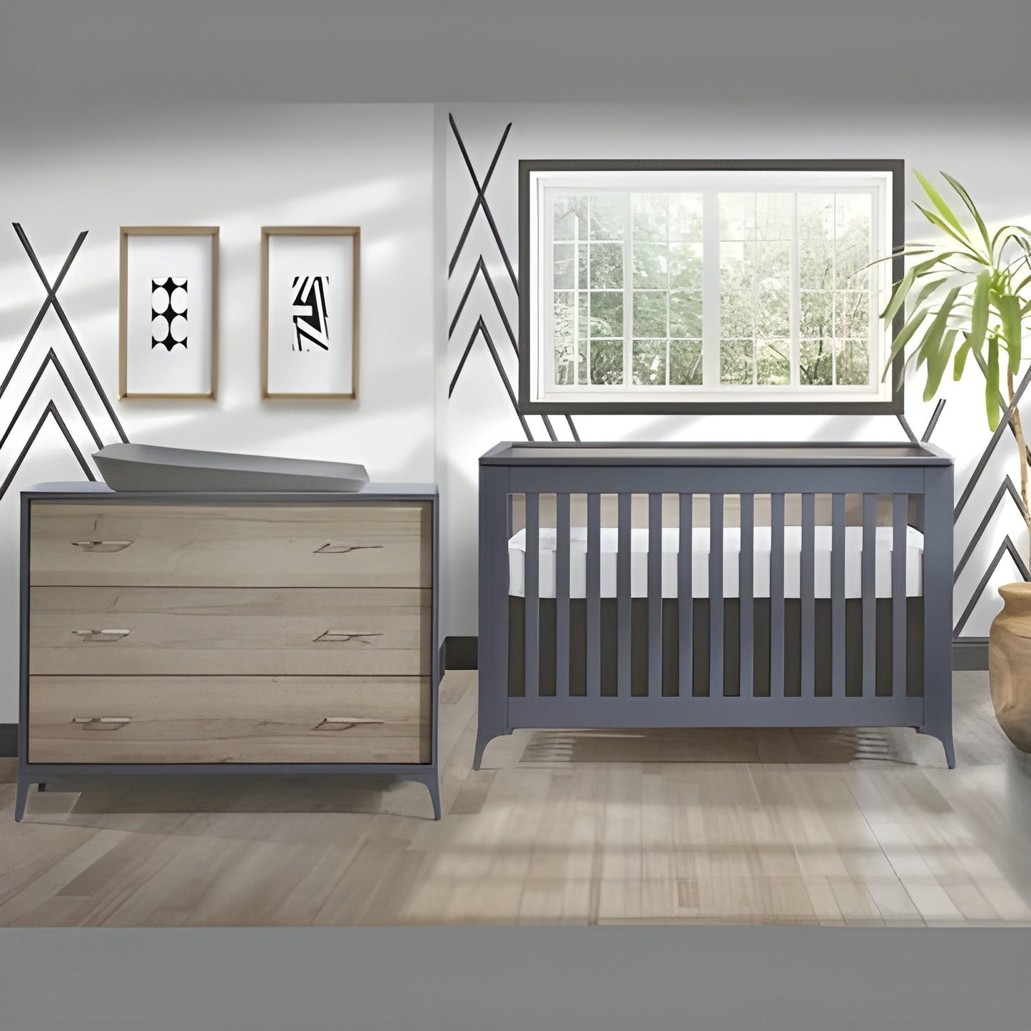 Tulip - Metro Convertible Crib and 3 Drawer Dresser XL - TU2506
