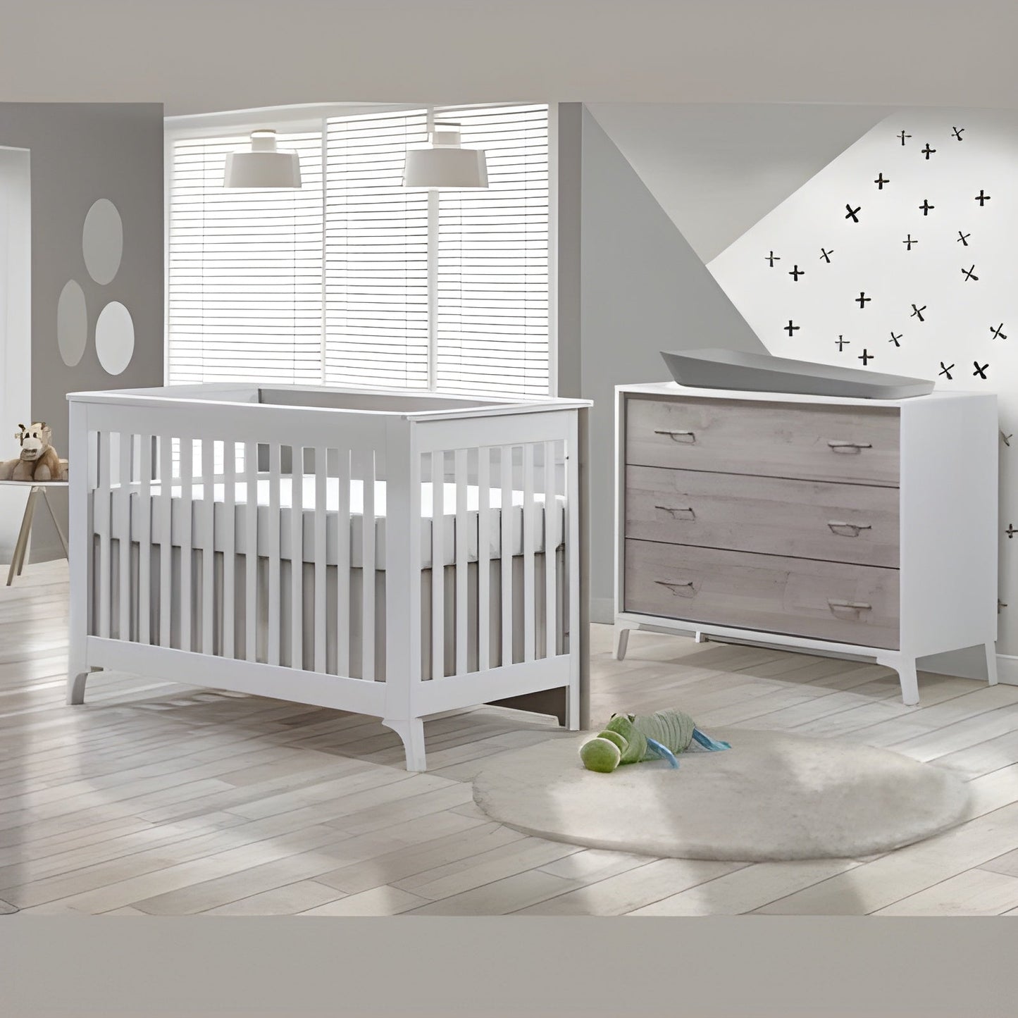 Tulip - Metro Convertible Crib and 3 Drawer Dresser XL - TU2506