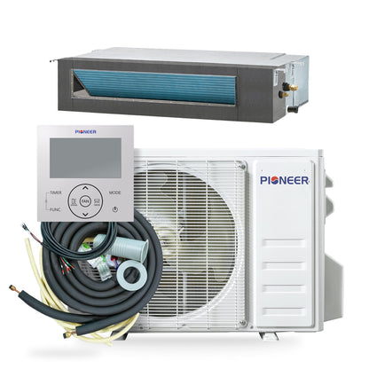 Pioneer Quantum Ultra 9,000 BTU 20.5 SEER2 230V Ceiling Concealed Ducted Mini-Split Air Conditioner Inverter Heat Pump Full Set - RYT009GLSI24RL