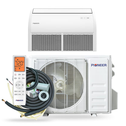 Pioneer Quantum Ultra 24,000 BTU 20 SEER2 230V Floor/Ceiling/Low-Wall Ductless Mini-Split Air Conditioner Inverter Heat Pump Full Set - UYT024GLSI24RL