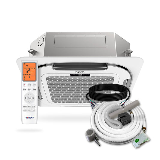 Pioneer Multi Zone 24,000 BTU Quantum Ultra Ceiling Cassette Indoor Section Ductless Mini-Split Wi-Fi Inverter++ Air Conditioner Heat Pump 230V - CT024GLSILCFHG-10S